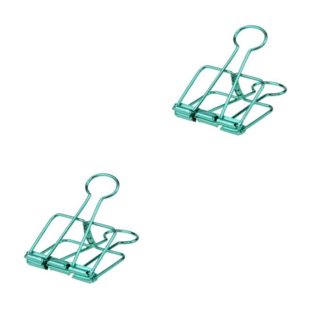 stanreset 1/2/3 20 Pieces Metal Paper Clip Anti-rust Unfading Solid Color Replacement Home Office File Examination Papers Clips Green 19mm 2PCS