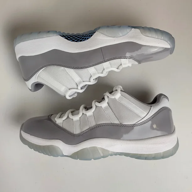 Ni - ke Ni - ke Air Jordan 11 Retro Low Cement Grey White Blue Sneakers AV2187-140 Men's 11