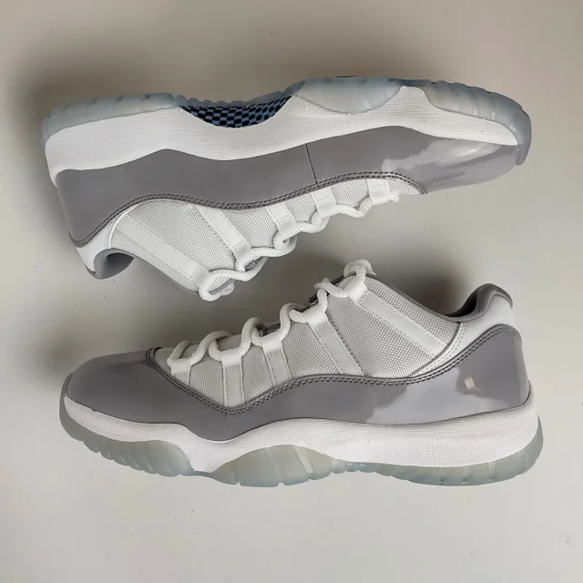 Ni - ke Ni - ke Air Jordan 11 Retro Low Cement Grey White Blue Sneakers AV2187-140 Men's 11