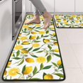 thumbnail image 2 of Kitchen Rugs Sets Of 2,Yellow Lemon Fruit Flowers White Pattern Anti Fatigue Kitchen Mat Rugs Non Slip Washable,Decorative Kitchen Floor Mats for Kitchen,Sink,Laundry,17"x47"+17"x47", 2 of 5