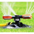 thumbnail image 5 of Aspersor de jardín, aspersor de césped Sistema de aspersor de jardín de 3 brazos con rotación automática de 360 ​​​​grados con conectores rápidos para regar plantas o actividades d, 5 of 5