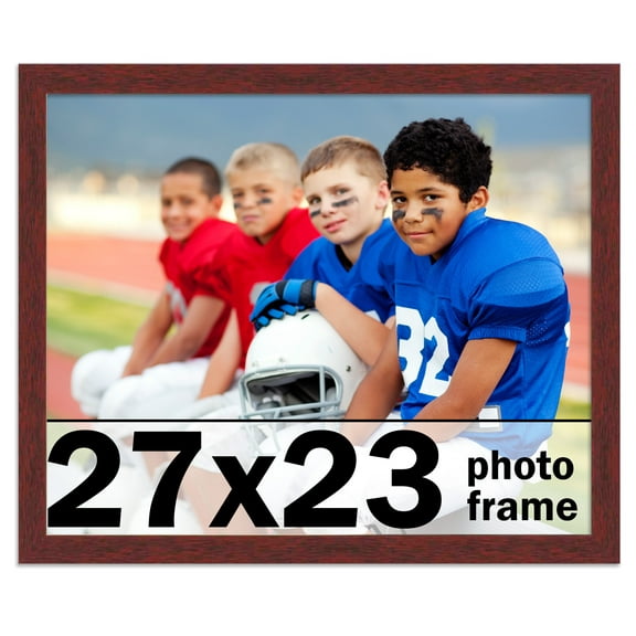 27x23 Frame Brown Mahogany Picture Frame - Solid Wood Frame Kit Includes UV Acrylic Plexiglass,