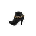 thumbnail image 4 of Women Gold Metal Textured Chain Chunky Links Boot Bracelet Shoe, 4 of 13