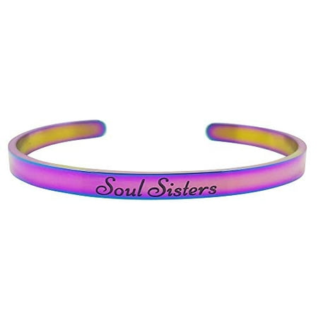 Soul Sisters Inspirational Friendship Mantra Cuff Bracelet Best Friends (The Best Friendship Bracelets)