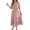 Pink, variant on Women’s Off Shoulder Dress with Ruffle Sleeves Smocked Waist Flowy Midi Everyday Wear for Spring and Fall Women’s Casual Apparel Khaki L