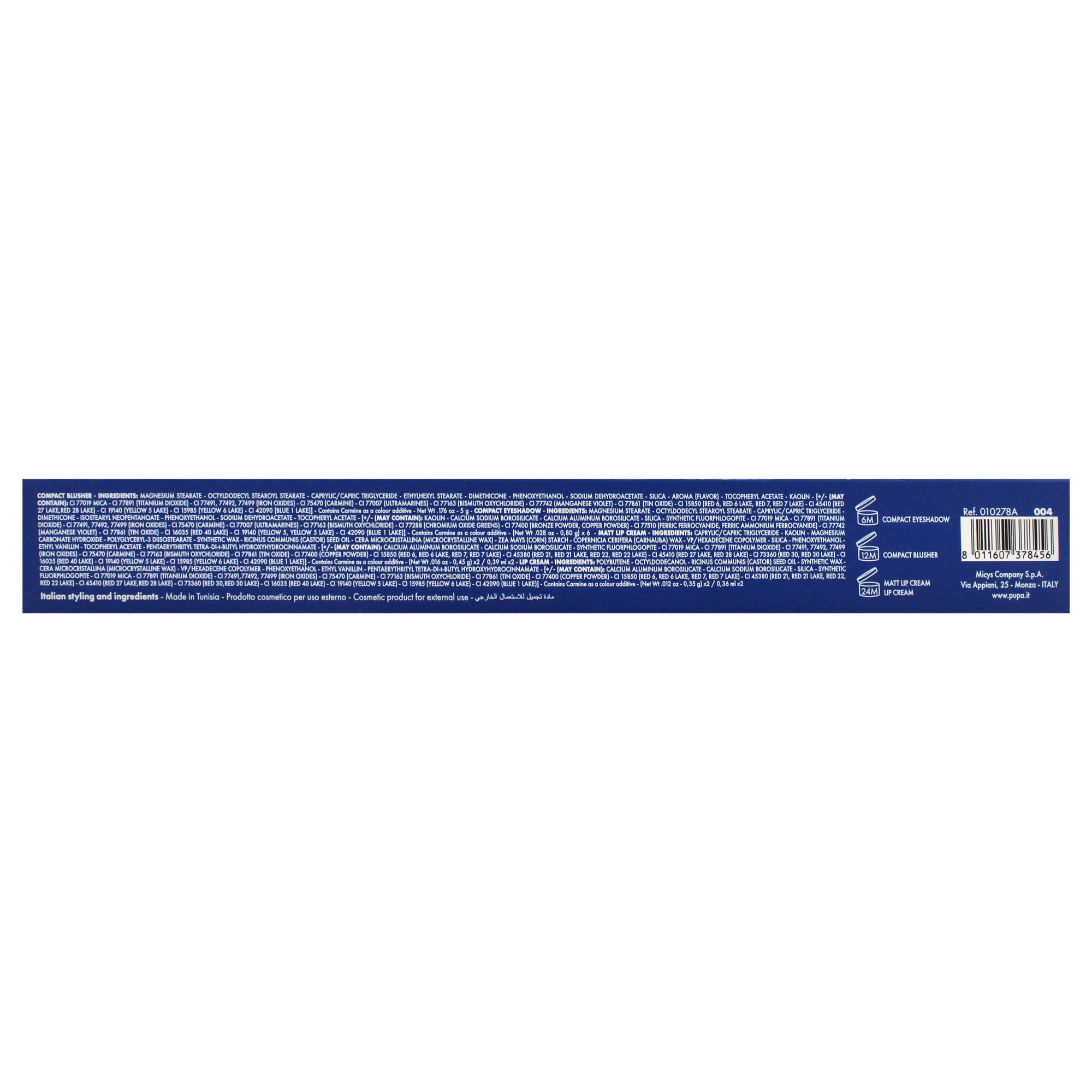 Pupart S Make-Up Palette - 004 Blue by Pupa Milano for Women - 0.4 oz Makeup