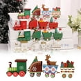 thumbnail image 2 of Christmas Wooden Mini Train Decorations Solid Wood Christmas Train Cabinet Table Decorations, 2 of 3