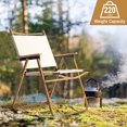 thumbnail image 3 of VibrantEcho 14.2" Lightweight Folding Camping Chair – Portable Aluminum Frame with Wood Grain Finish,Ultra-Light Under 5lbs, Supports 220 lbs for Outdoor, Camping & Fishing Tan, 3 of 16