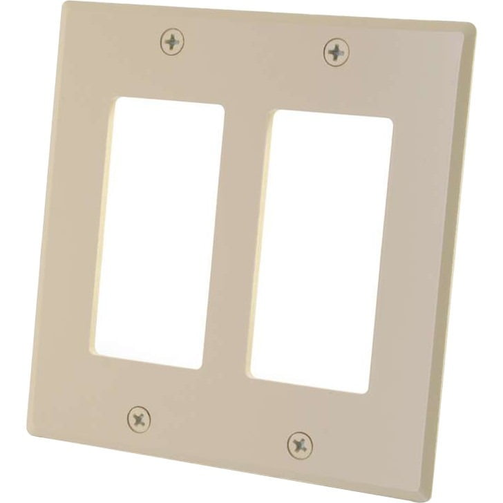 Two Decora Compatible Cutout Double Gang Wall Plate - Ivory - Walmart ...