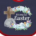 thumbnail image 4 of Inktastic It's My 1st Easter with Cross and Flowers Boys or Girls Baby Bib, 4 of 4