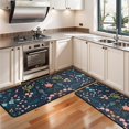 thumbnail image 3 of Kitchen Rugs Sets Of 2,Pioneer Flower Floral Print Pattern Anti Fatigue Kitchen Mat Rugs Non Slip Washable,Decorative Kitchen Floor Mats for Kitchen,Sink,Laundry,17"x47"+17"x47", 3 of 5