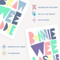 thumbnail image 4 of Pack of 2 Scottish Baby Kids Childs Nursery Bonnie Wee Lassie Laddie Boy Girl Pastel Colour Typography Unframed Wall Art Living Room Prints Set, 4 of 5
