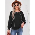 thumbnail image 1 of Women's Round Neck Contrast Stitch Sweater, 1 of 4