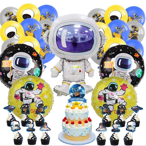 Wall E Balloons Cake Topper Party Supplies Birthday Set Decorations Kit Fans