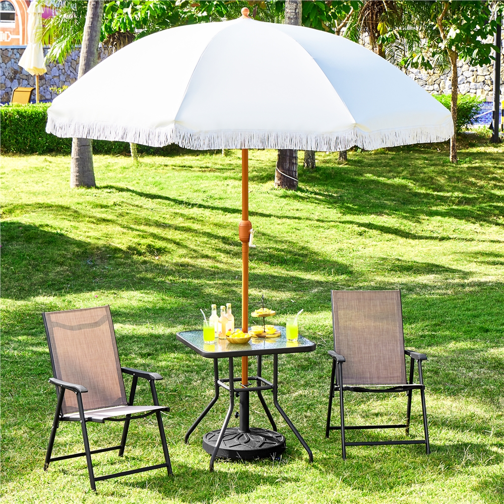 Renwick Outdoor 20" Patio Market Umbrella Base Stand with Wheels, Black