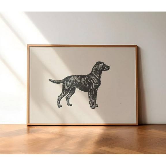 Labrador Retriever Print, Dog Vintage Print, Dog Wall Art, Antique Vintage Painting, Country Wall Art, Dog Drawing, Farmhouse Print Wall Art, Modern Wall Decor, 8x12 UNFRAMED