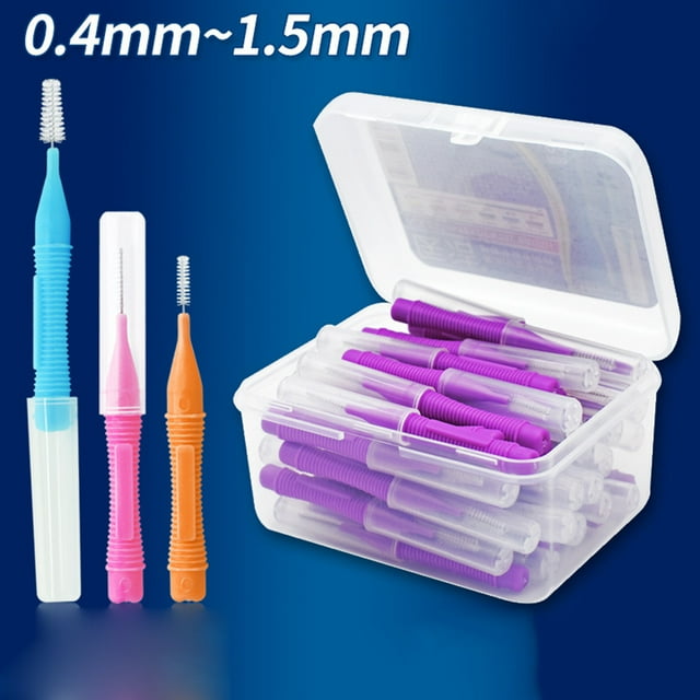 40pcs Interdental Brush Ultra Fine Toothpick brush ; Soft Floss Stick Tooth Floss Head Toothpick Cleaning Tool