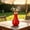Red, variant on Yaayu 1Pc Resin Rooster Vase, 7.87in Hand-Painted Chicken Figurine, Tabletop Flower Planter for Small Bouquets, Blue
