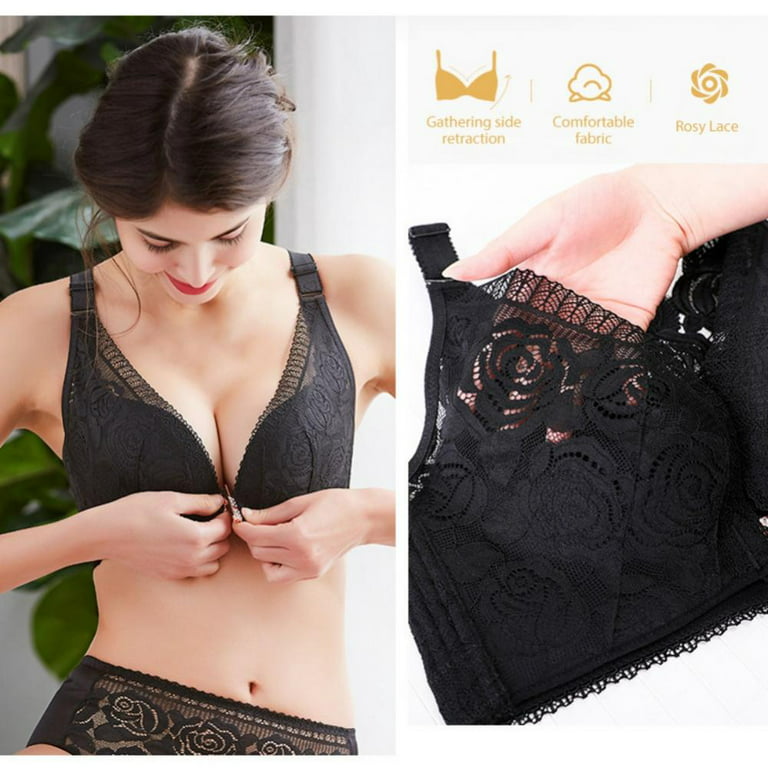 Front Close Bra for Women Push Up Wirefree Bra Seamless Comfort Brassiere
