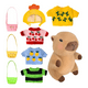 thumbnail image 1 of Peluche Capibara Con 9 Piezas De Ropa Y Accesorios Xtellar cafe, 1 of 4
