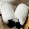 thumbnail image 6 of Xfvqtps Fuzzy Slippers for Women Fluffy Close Toe Slide House Slippers for Indoor Bedroom Warm Furry Slipper for Fall Winter White, 6 of 8