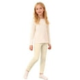 thumbnail image 2 of YMNXA Big Kids Girls Leggings Elastic Waist Solid Color Soft Stretch Plush Lined Thickened Thermal Tights For Casual Daily Wear Beige 3-4 Years, 2 of 6