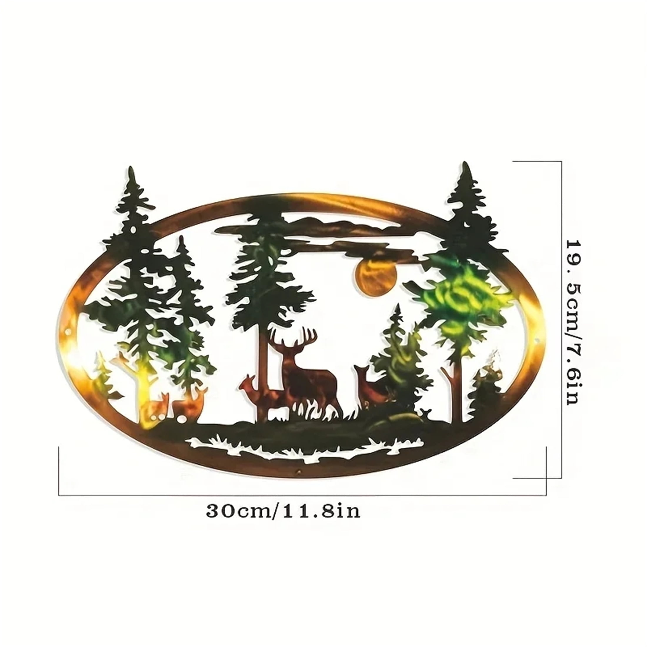 11.81in/14.96in Colorful Metal Art Deers/Bears Wall Decoration Home DecorChristmas Deer Bear Christmas Gift Scene Decoration Iron Crafts Ornaments Hangings