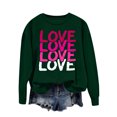 thumbnail image 3 of Jinhomg Womens Trendy Sweatshirts Holiday Funny Cute Letter Print Pullover Tops Fall Winter Casual Comfy Long Sleeve Crewneck Sweatshirt Green M, 3 of 7