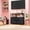 Black, variant on Small TV Stand, Black Dresser TV Stand for Bedroom, Entertainment Center for 45 Inch TV with Drawers, Fabric, Adjustable Feet, Living Room
