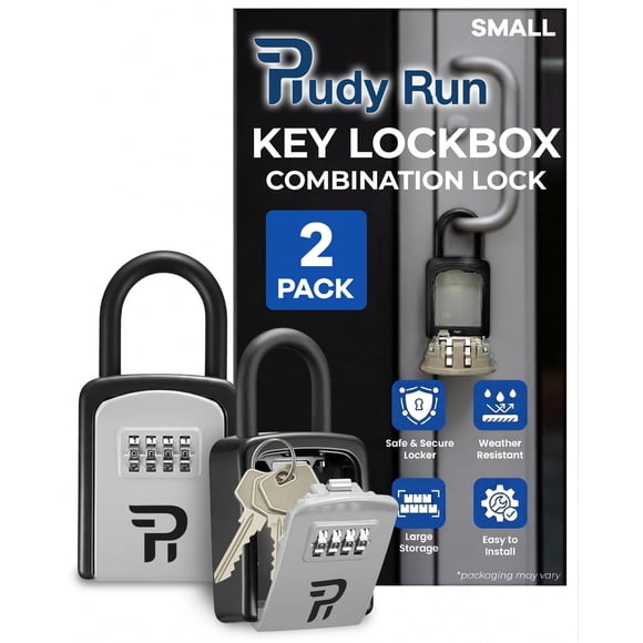 Caja de seguridad para llaves RUDY RUN pequeña para exterior con combinación de 4 dígitos
