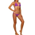 thumbnail image 4 of INSPIRE CHIC Women's Halter Tie Side Bikini Sets, 2 Piece Low Waist Triangle Bottom Basic Swimsuits Bathing Suit Medium Purple, 4 of 5