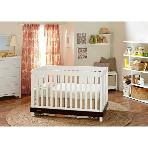 Graco Maddox 4 In 1 Convertible Crib White Espresso Walmart Com