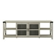 Woven Paths Farmhouse 2Door Metal X TV Stand for TVs up to 80", White
