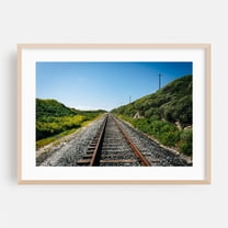Davenport Railroad - Santa Cruz California Photography Oak Framed Wall Art Print 24 x 36 inches
