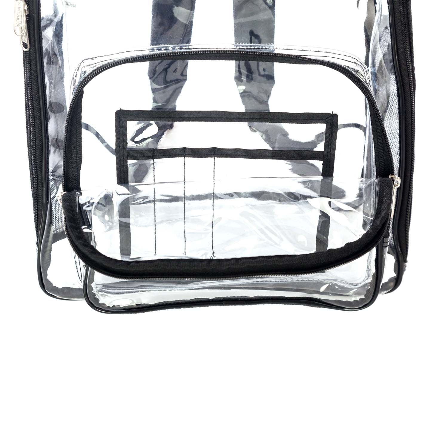 K-Cliffs Unisex Heavy Duty Clear 17" School Backpack, Teen-Adult, Black Trim