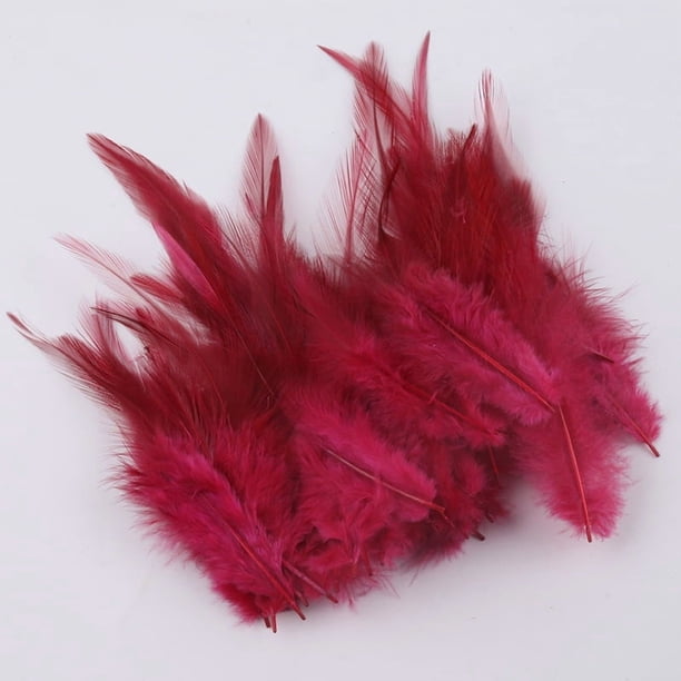 XmhyTop-A Plumas para manualidades, 100 piezas de 3 a 5,9 pulgadas, plumas para manualidades, plumas a granel para bodas, fiestas en casa, suministros para atrapasueños y manualidades, rojo oscuro