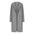 thumbnail image 3 of RYRJJ Womens Trench Coat Long Wool Pea Coats Winter Casual Overcoat Lapel Collar Jacket Outerwear with Pockets(Dark Gray,XL), 3 of 5