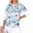 thumbnail image 4 of Haivin Christmas Women's V-Neck Short Sleeve Top with Double Pockets, Comfortable Nursing Uniform for Healthcare and Daily Wear, 4 of 6