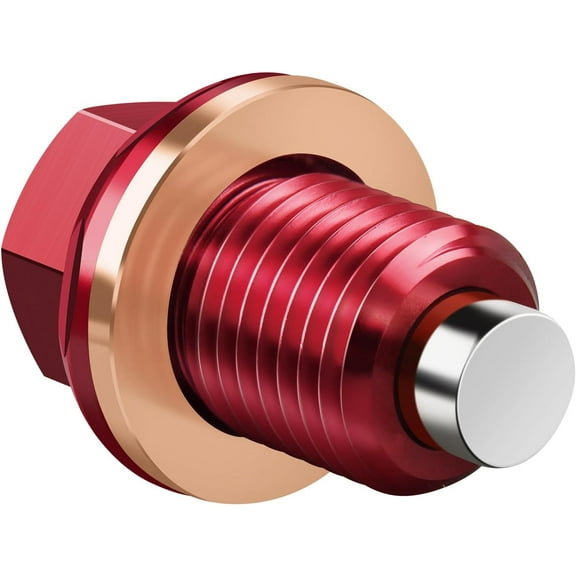 M12 x 1.25 Magnetic Oil Drain Plug 7075 Aluminum CNC Craft with Crush Washer Gaskets Replacement for Toyota, Lexus, Nissan, Infiniti