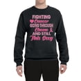 thumbnail image 2 of Wild Bobby, Fighting Cancer And Still Sexy, Breast Cancer Awareness, Unisex Crewneck Graphic Sweatshirt, Black, Small, 2 of 5