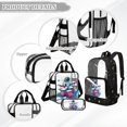 thumbnail image 3 of ZUXONGSY Astronaut Galaxy Print Clear Backpack Set for School, 3 Pcs Transparent Bookbag with Mesh Pocket, Clear Lunch Bag and Pencil Case, See Through Backpack for Students, 3 of 5