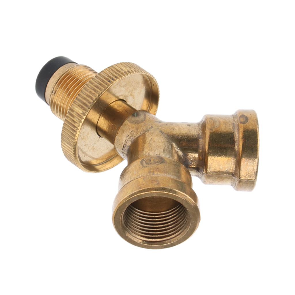 Brass Propane Y-Splitter Adapter 1 In 2 Outlet Type-1 Connector Dual Hose 
