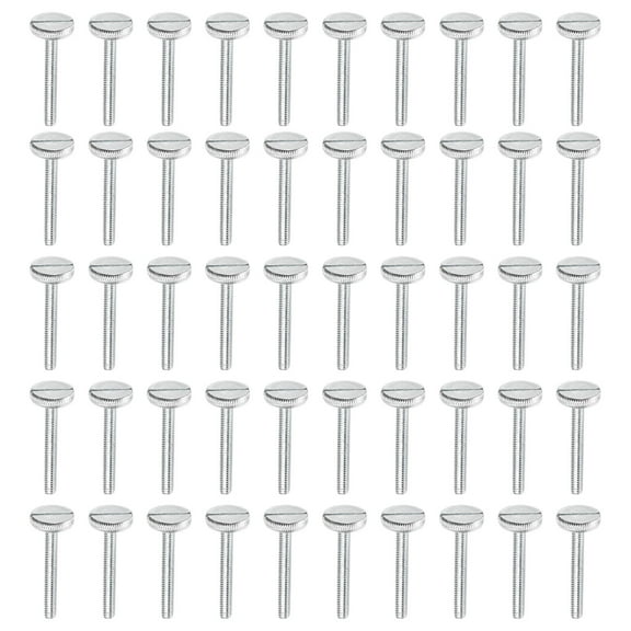 Uxcell 8#-32x32mm Knurled Light Fixture Screws, 50pcs Flat Tip Metal Bolts Grip Knobs Fasteners Slotted Screw for Lighting Furniture Electronic , Zinc Tone 13.8mm