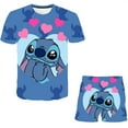 thumbnail image 2 of Verano bebé niño Disney Stitch ropa niños ropa conjunto para niñas niños camiseta pantalones cortos 2 uds trajes dibujos animados Casual ropa 8T Gao Jinjia LED, 2 of 2