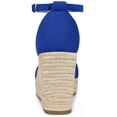 thumbnail image 4 of Sandalias de alpargatas de mujer Allegra K Plataforma Correa en el tobillo tacón de cuña Azul oscuro 40, 4 of 6