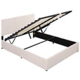 thumbnail image 1 of Gymax Queen Size Lift-up Storage Bed w/Hydraulic Lifts Wooden Slat Support Beige, 1 of 10