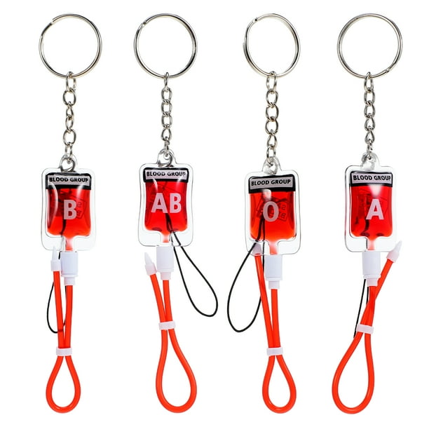 8 piezas de pequeñas bolsas de sangre, llavero, adorno, colgante estilo sangre, llavero