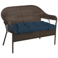 thumbnail image 3 of Jordan Manufacturing Sunbrella 44" x 18" Spectrum Indigo Navy Solid Rectangular Tufted Contoured Outdoor Wicker Settee Bench Cushion, 3 of 10