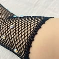 thumbnail image 6 of Black White Red Long Mesh Gloves With Rhinestones Hollow Fishing Net Women's Gloves Finger Fancy Cosplay Fishnet Gloves, 6 of 9