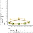 thumbnail image 4 of Gem Stone King 18K Yellow Gold Plated Silver Green Peridot and White Lab Grown Diamond Tennis Bracelet for Women (4.52 Cttw, Gemstone August Birthstone, Oval 7x5MM, Fully Adjustable up to 9 inch), 4 of 4